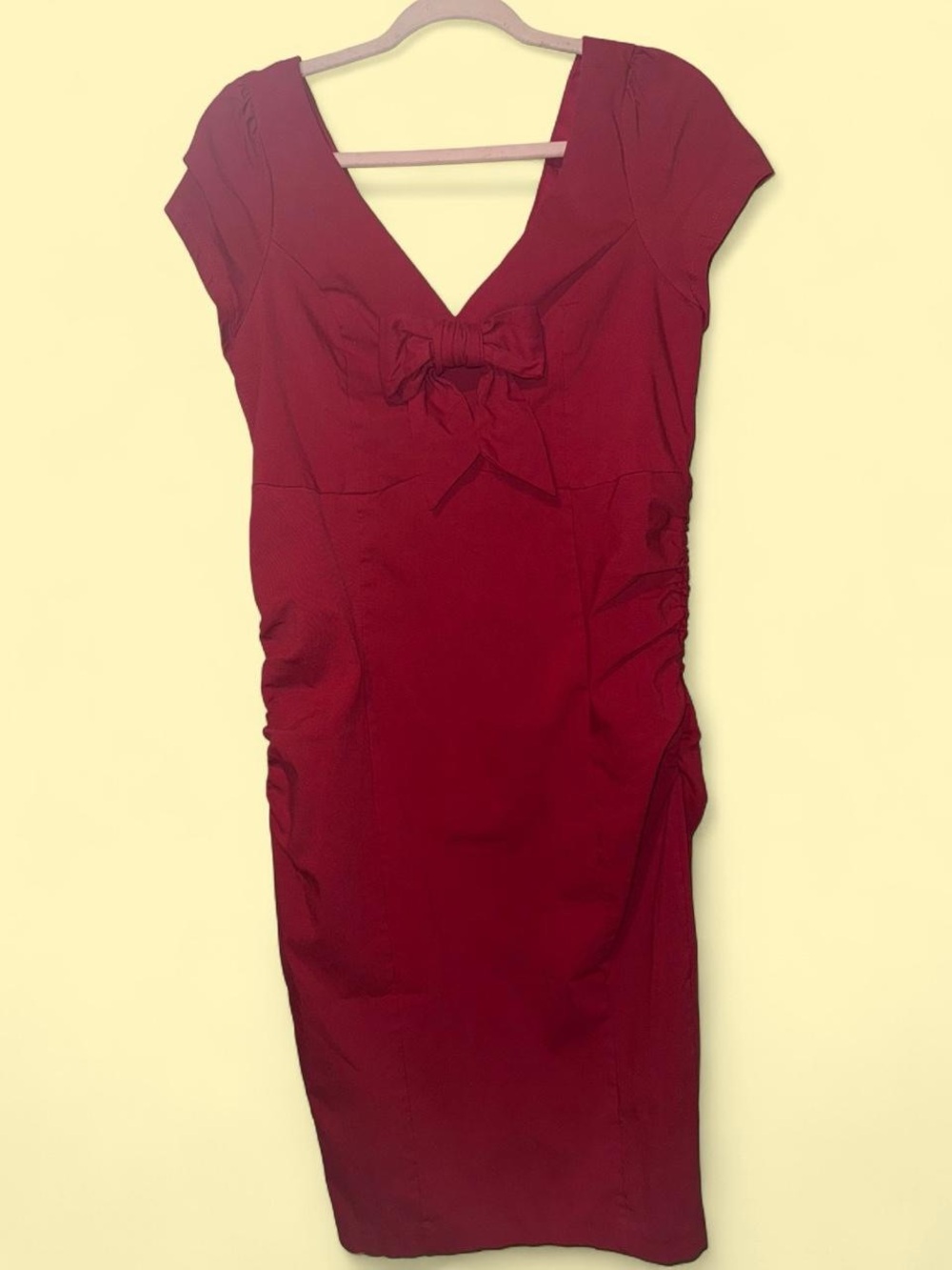 Torrid Retro ruched bow wiggle dress